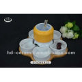 ceramic chocolate fondue set with bamboo tray